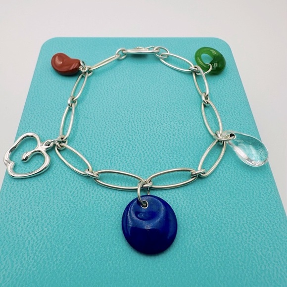 RARE Tiffany & Co. Peretti Gemstone Jade Crystal Lapis Lazuli Jasper Bracelet - Picture 3 of 15